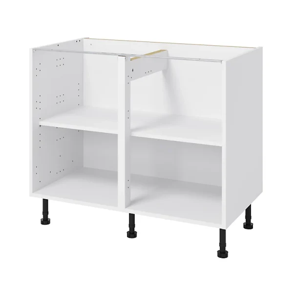 nouveau produit Castorama Caisson Bas De Cuisine GoodHome Caraway Blanc H. 72 Cm X L. 100 Cm 1