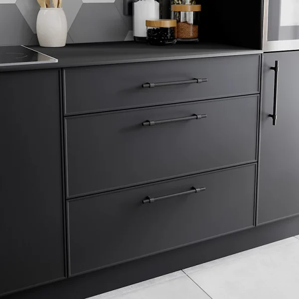 Castorama Poignée De Meuble De Cuisine GoodHome Dukkah Noir L. 25,7 Cm, 2 Pièces achat pas cher 1