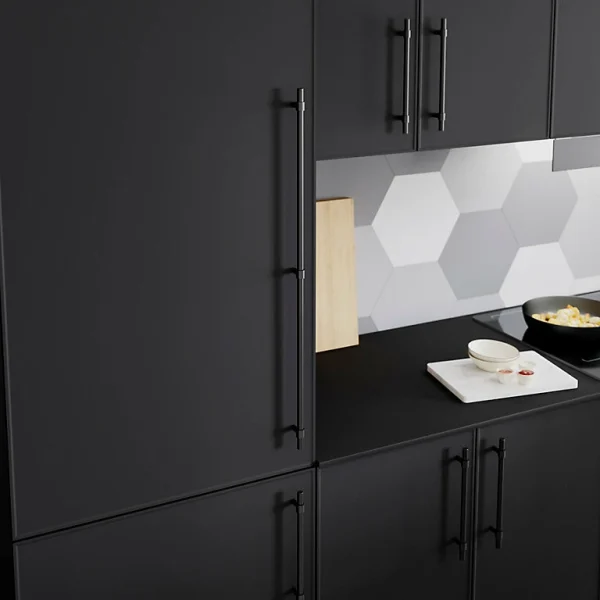 grande marque pas cher Castorama Poignée De Meuble De Cuisine GoodHome Dukkah Noir L. 70,5 Cm, 2 Pièces 1