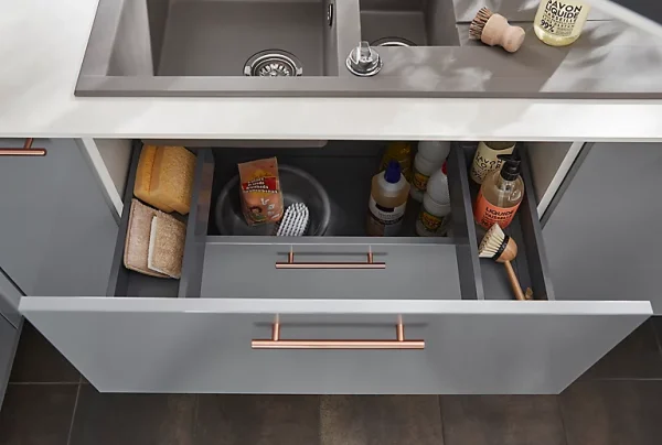 Castorama Tiroir De Meuble De Cuisine Sous évier GoodHome Soto Anthracite L. 100 Cm prix de gros 1